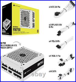 750W 80 plus Gold Fully Modular ATX Power Supply, White RM Series