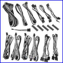 BitFenix Alchemy2.0 Modular Sleeved Cable Kit, BLK WHT For Corsair Power Supply