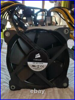 Bitmain Antminer S7 + 2x HP 1200W Power Supply PSU + Corsair Fans