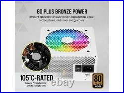 CORSAIR CX-F RGB Series CX650F RGB White 650W 80 PLUS Bronze Fully Modular AT