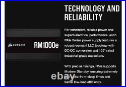 CORSAIR RM1000e Fully Modular Low-Noise ATX Power Supply ATX 3.0 & PCIe 5.0 Co
