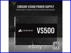 CORSAIR VS Series VS500 500W 80 PLUS Certified Non-Modular ATX Power Supply, CP