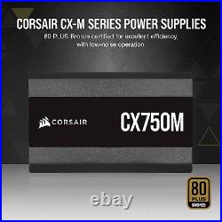 CX750M 80 plus Bronze Semi-Modular Low-Noise ATX 750 Watt Power Supply NA Bl