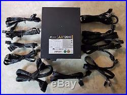 Corsair AX1200 80+ Gold fully modular power supply with cables (Ethereum mining)
