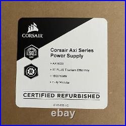 Corsair AXi, AX1600i, 1600 Watt, 80+ Titanium MFG Refurbished Power Supply