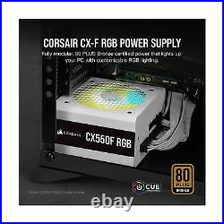 Corsair CX650F RGB, 650 Watt, 80 Plus Bronze, Fully Modular RGB White Power S