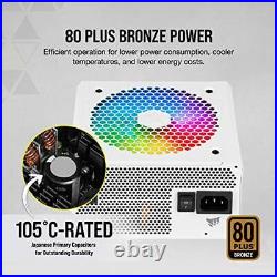 Corsair CX750F RGB, 750 Watt, 80 PLUS Bronze, Fully Modular RGB White Power Supp