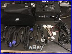 Corsair Hx750 power supply, used with extras