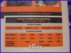 Corsair Power Supply, VX550W, CMPSU-550VX, UPC #843591000208
