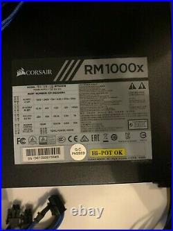 Corsair RM1000X 1000W PSU Modular 80+ Gold Power Supply + custom cables