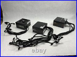 Lot of 3 PSU ATX Desktop Power Supply EVGA 550w, CORSAIR CX 550M, EVGA 550B3