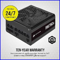 Rm750X Fully Modular ATX Power Supply 80 plus Gold Low-Noise Fan Zero RPM