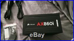 Used CORSAIR AXi Series, AX860i, 860 Watt, 80+ Platinum Certified, Fully Modular
